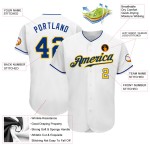 Maillot de baseball Royal-Gold White personnalisé et authentique Maillot de baseball Royal-Gold White personnalisé et authentique