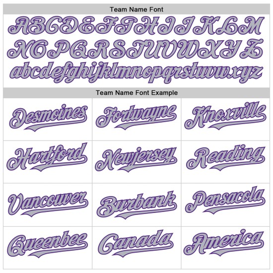 Maillot de baseball personnalisé violet-gris authentique blanc Maillot de baseball personnalisé violet-gris authentique blanc