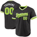 Maillot de baseball authentique néon vert-blanc personnalisé noir rétro Maillot de baseball authentique néon vert-blanc personnalisé noir rétro