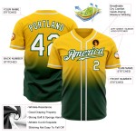 Maillot de baseball authentique jaune délavé, personnalisé, mode blanc-vert Maillot de baseball authentique jaune délavé, personnalisé, mode blanc-vert