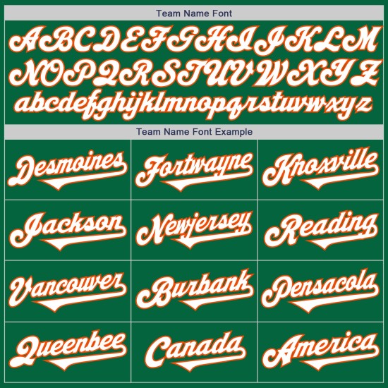 Maillot de baseball authentique blanc-orange deux couleurs personnalisées Kelly Green Maillot de baseball authentique blanc-orange deux couleurs personnalisées Kelly Green