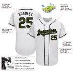 Maillot personnalisé blanc Authentic Day Olive-Black Baseball Memorial Maillot personnalisé blanc Authentic Day Olive-Black Baseball Memorial