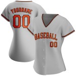 Maillot de baseball personnalisé authentique orange-noir gris Maillot de baseball personnalisé authentique orange-noir gris
