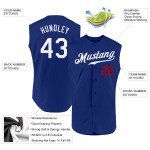 Maillot de baseball authentique sans manches Royal Custom blanc-rouge Maillot de baseball authentique sans manches Royal Custom blanc-rouge