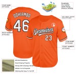 Maillot de baseball personnalisé blanc-noir authentique en maille orange rétro Maillot de baseball personnalisé blanc-noir authentique en maille orange rétro