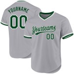 Maillot de baseball authentique Throwback vert-blanc personnalisé gris Maillot de baseball authentique Throwback vert-blanc personnalisé gris